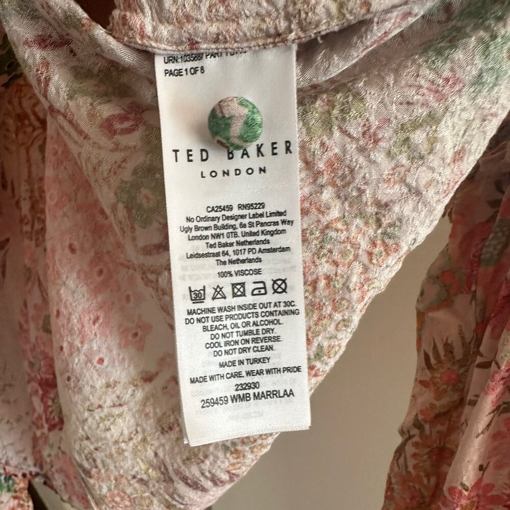 Ted Baker floral boho chic blouse, Ted Baker size 2 - Picture 5 of 9
